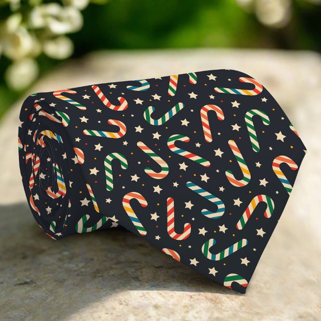 Colourful Sweet Candy Christmas Seamless Pattern Tie (Creator Uploaded)