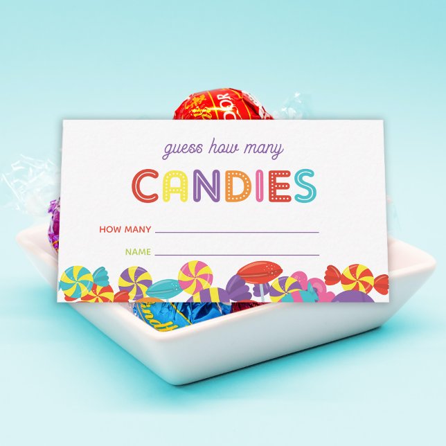 Colourful Sweet Fun Candy Baby Shower Game Card (Candy Baby Shower Games)