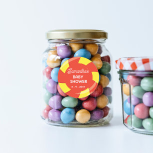 Colourful Sweet Fun Candy Theme Baby Shower Classic Round Sticker
