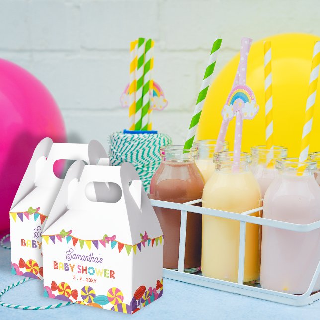 Colourful Sweet Fun Candy Theme Baby Shower Favour Box (Creator Uploaded)
