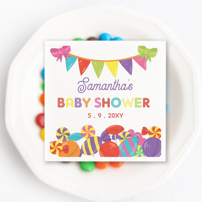 Colourful Sweet Fun Candy Theme Baby Shower Napkin (Creator Uploaded)