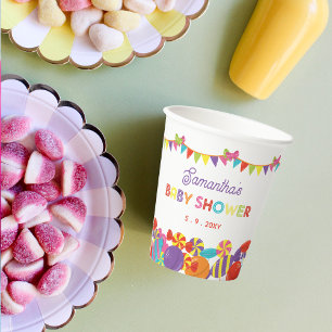 Colourful Sweet Fun Candy Theme Baby Shower Paper Cups