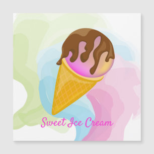 Colourful sweet ice cream in a cone
