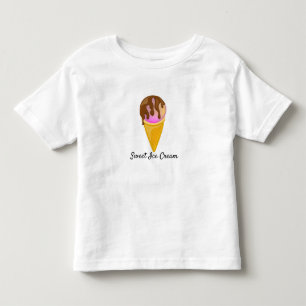 Colourful sweet ice cream in a cone toddler T-Shirt
