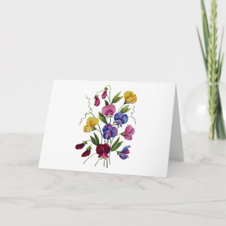 Colourful Sweet Peas Holiday Card