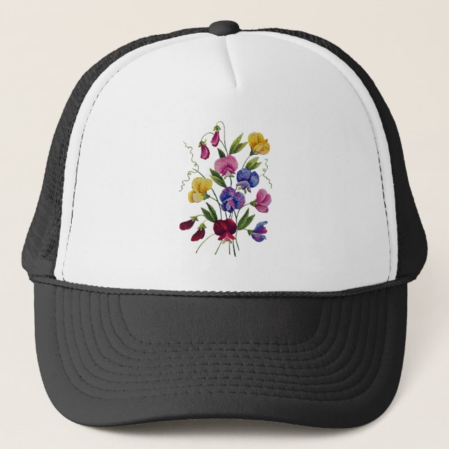 Colourful Sweet Peas Trucker Hat (Front)