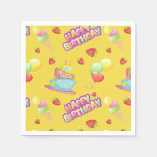 Colourful Sweets Birthday Napkin