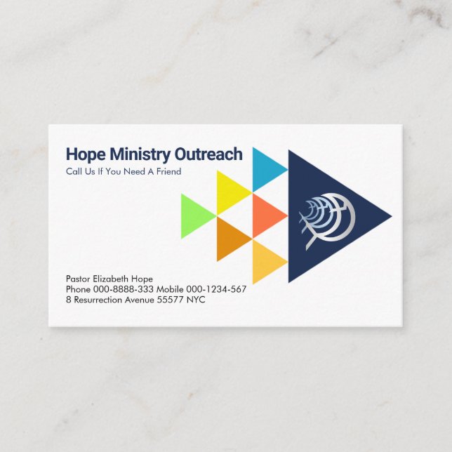 Colourful Swimming Christian Ichthus  Business Card (Front)