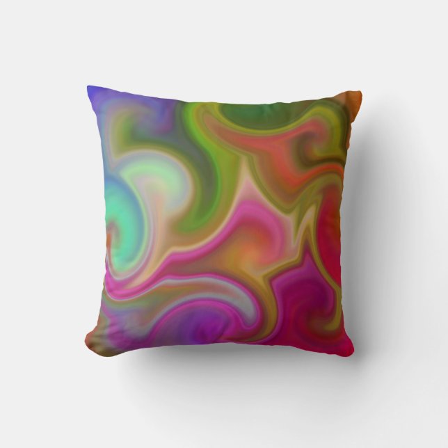 Colourful Swirl Abstract Cushion (Front)