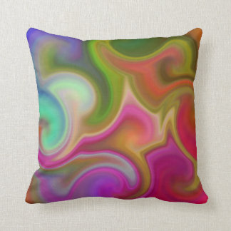Colourful Swirl Abstract Cushion