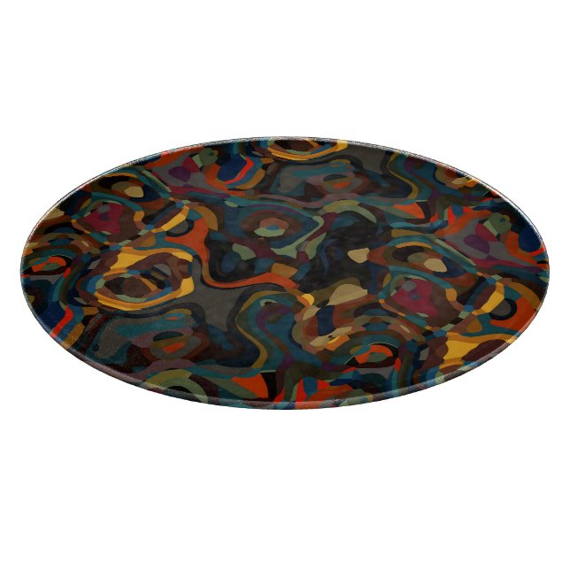 colourful swirl abstract cutting board (Corner)