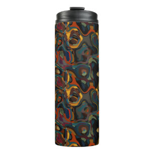 colourful swirl abstract thermal tumbler