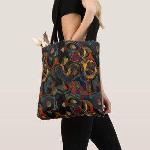 colourful swirl abstract tote bag