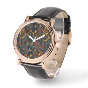 colourful swirl abstract watch