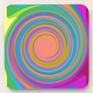 Colourful swirl design coaster
