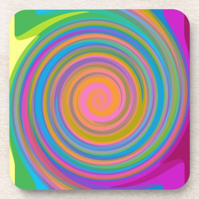 Colourful swirl design coaster (Front)