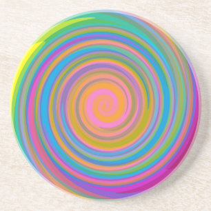Colourful swirl design coaster