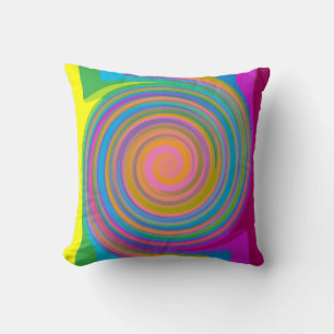 Colourful swirl design cushion