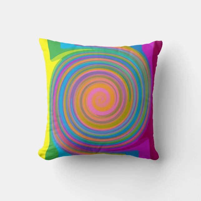 Colourful swirl design cushion (Front)