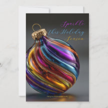 Colourful Swirl Glass Ornament Sparkle Holiday