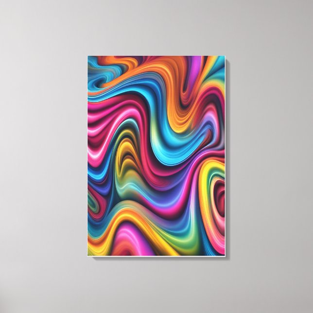 Colourful Swirl Graphic Art Design Canvas Print (Front)