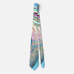 Colourful swirl leaves of exotic flower tie