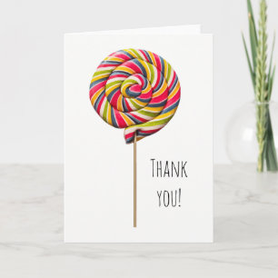 Colourful Swirl Lollipop Greeting Card