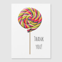 Colourful Swirl Lollipop Magnet Card