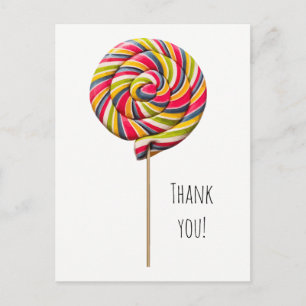 Colourful Swirl Lollipop Postcard