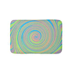 Colourful swirl pattern bath mat