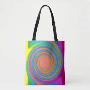 Colourful swirl pattern tote bag