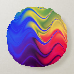 Colourful Swirl Print Throw Pillow