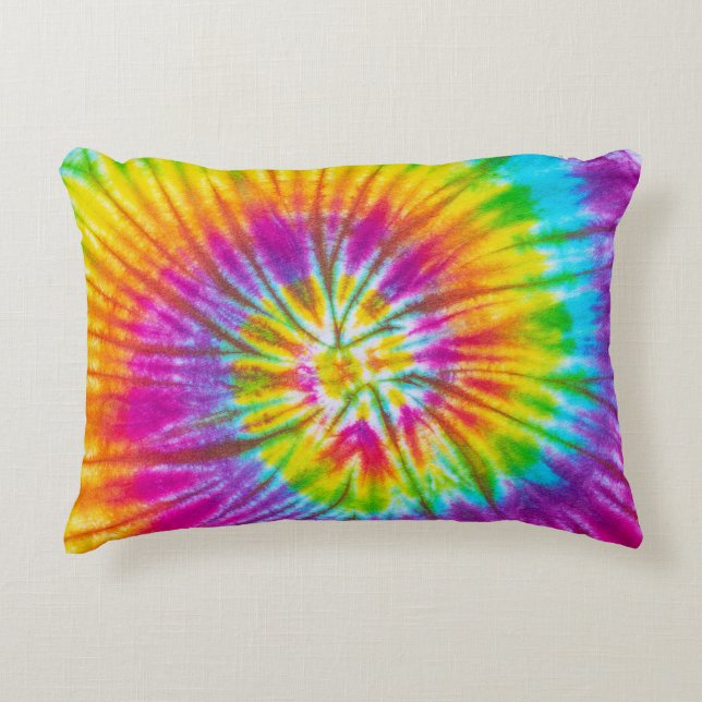 Colourful Swirl Tie-Dye Abstract. Decorative Cushion (Front)