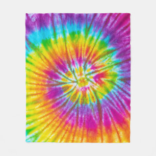 Colourful Swirl Tie-Dye Abstract. Fleece Blanket