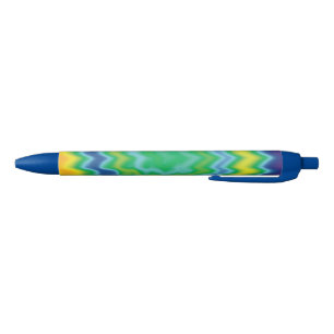 Colourful swirl tie dye funky retro black ink pen
