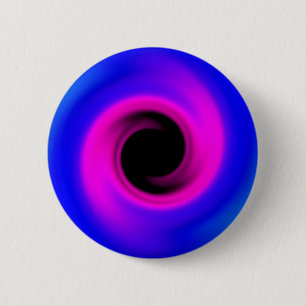 Colourful swirling black hole 6 cm round badge