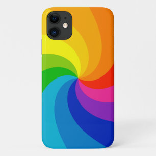 Colourful Swirling Colour Wheel iPhone 11 Case