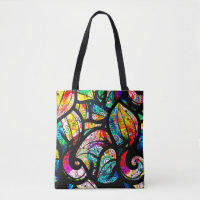 Colourful Swirls Collage Stained Glass Look
