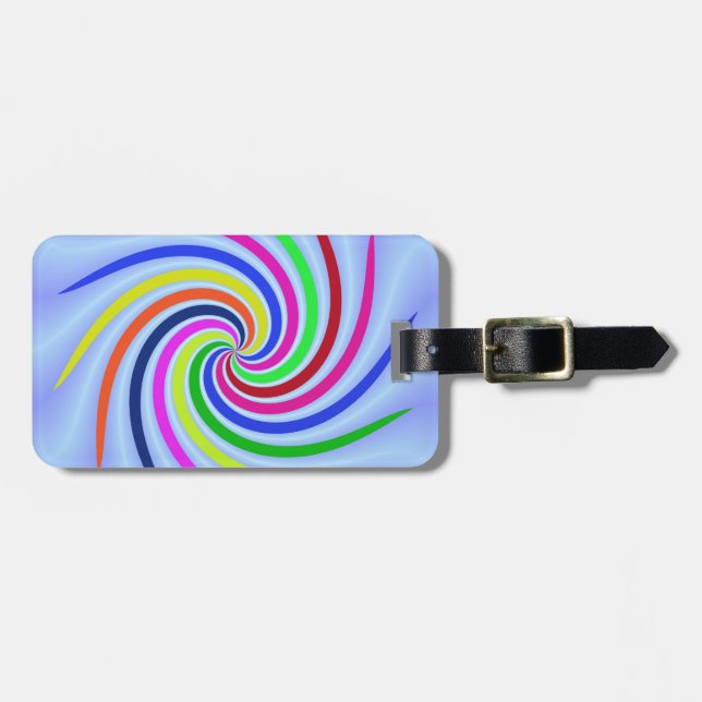Colourful Swirls Luggage Tag (Front Horizontal)