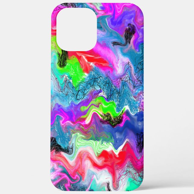 Colourful Swirls Marble Fluid Art Abstract Squiggl Case-Mate iPhone Case (Back)