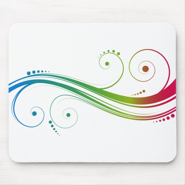 Colourful Swirls Mouse Mat (Front)