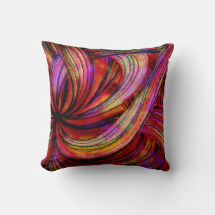 Colourful Swirls, Painted Crayon Abstract Cushion