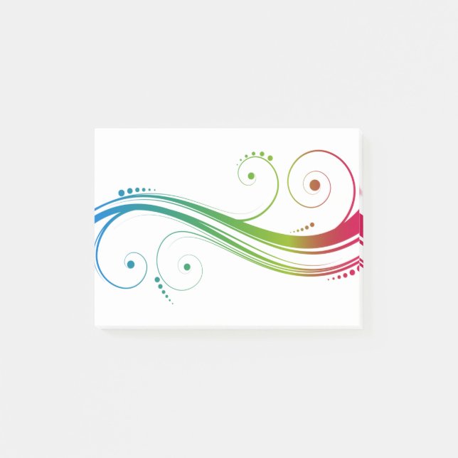 Colourful Swirls Post-it Notes (Front)