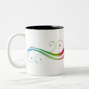 Colourful Swirls Two-Tone Coffee Mug