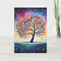 Colourful Swirly Dot Tree of Life Nature