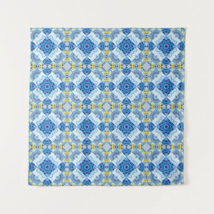 Colourful symmetrical seamless pattern, design in tapestry