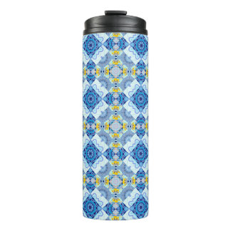 Colourful symmetrical seamless pattern, design in  thermal tumbler