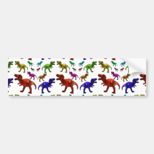 Colourful T-Rex Bumper Sticker
