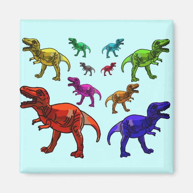 Colourful T-Rex Magnet (Front)