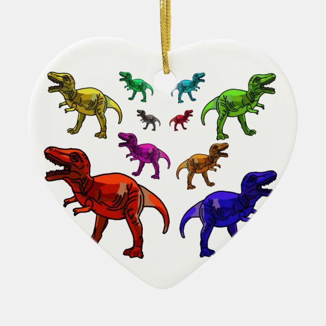 Colourful T-Rex Ornament (Front)